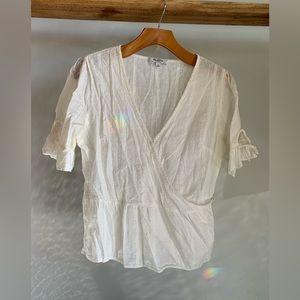 Adorable white, Madewell wrap blouse